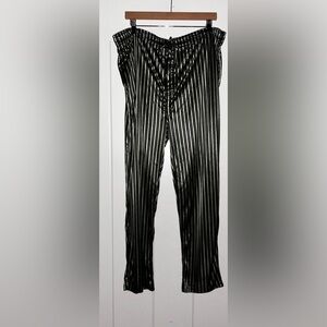 Max Deco Striped Satin Men XL‎ Drawstring Waist Pajama Bottom Loungewear Relax